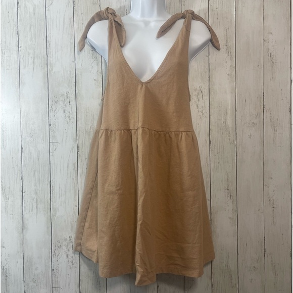 ASOS Design Bunny Tie Shoulder Mini Smock Dress 4 - Picture 1 of 6